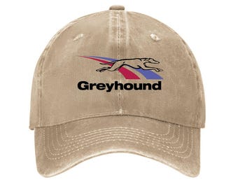 Greyhound Bus Printed Logo Cotton Hat Unisex Washed Denim Baseball Cap