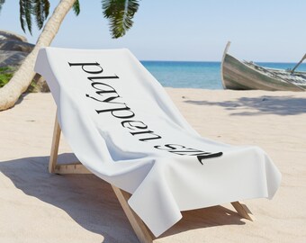 Chicago Playpen SZN Beach Towel | Minimal Script Text Lake Michigan Towel