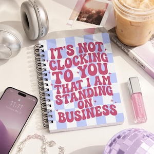Standing On Business Spiral Notebook | Retro Checkerboard Journal, Funny Meme Gift