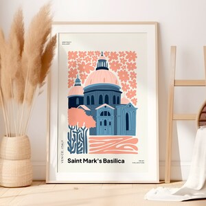 Travel poster,travel wall art,Venice print,travel print,Italian art,Venise travel art print,Saint Mark poster,Church wall art,Venice poster