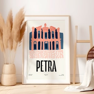 Petra print,Travel poster,Petra temple poster,travel print,Jordanian art,Petra art,travel art,Petra wall art,PEtra temple artwork,Jordan art