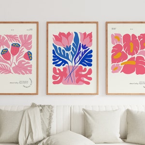 Flower market Wall Art, Flower Market prints, Flower Market posters set of 3, Flower Market prints,Pink tulips print, tropical flower prints
