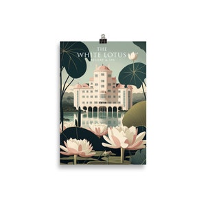 The White Lotus Hotel PHYSICAL art print, physical poster, White Lotus Art, The White Lotus Art Print physical