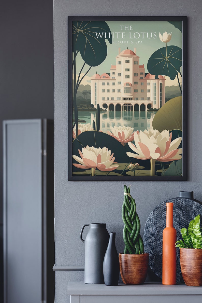 The White Lotus Hotel PHYSICAL art print, physical poster, White Lotus Art, The White Lotus Art Print physical, White Lotus HBO series image 9