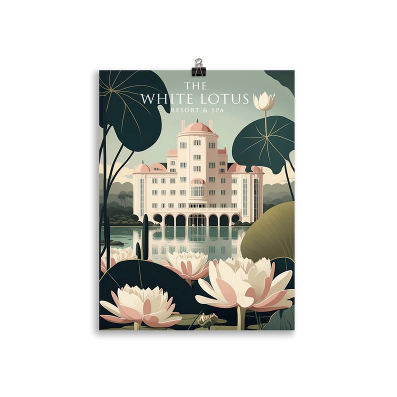 The White Lotus Hotel PHYSICAL art print, physical poster, White Lotus Art, The White Lotus Art Print physical