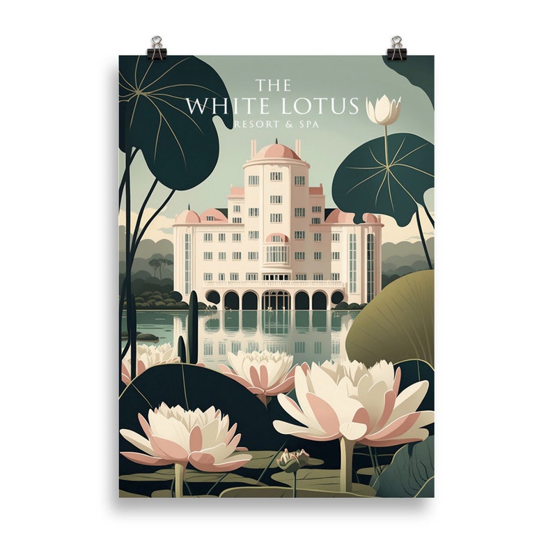 The White Lotus Hotel PHYSICAL art print, physical poster, White Lotus Art, The White Lotus Art Print physical