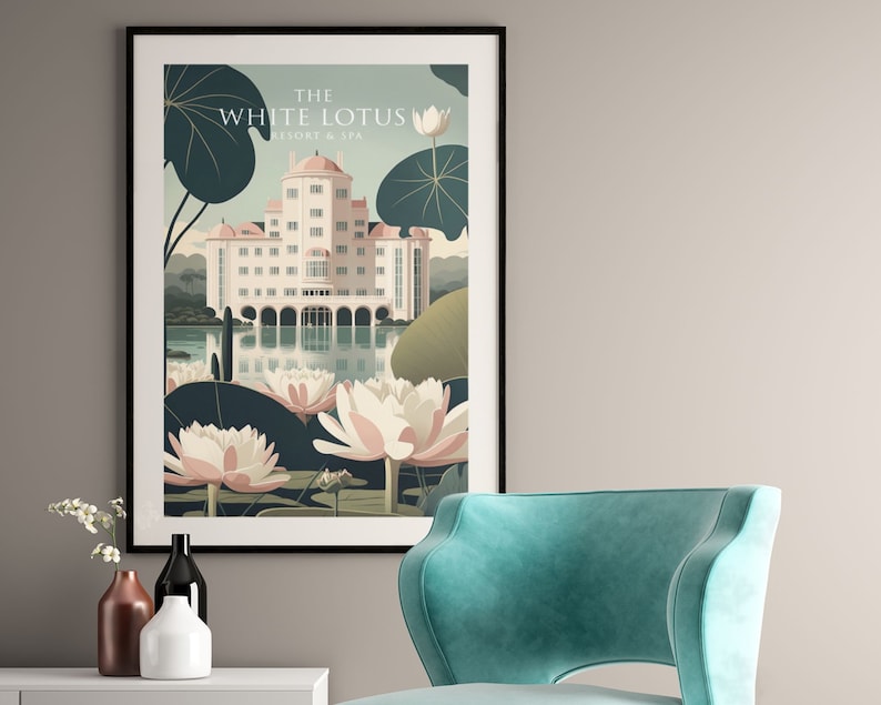 The White Lotus Hotel PHYSICAL art print, physical poster, White Lotus Art, The White Lotus Art Print physical, White Lotus HBO series image 3