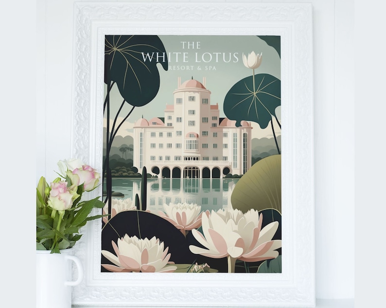 The White Lotus Art Print,printable White Lotus Poster,white Lotus Art
