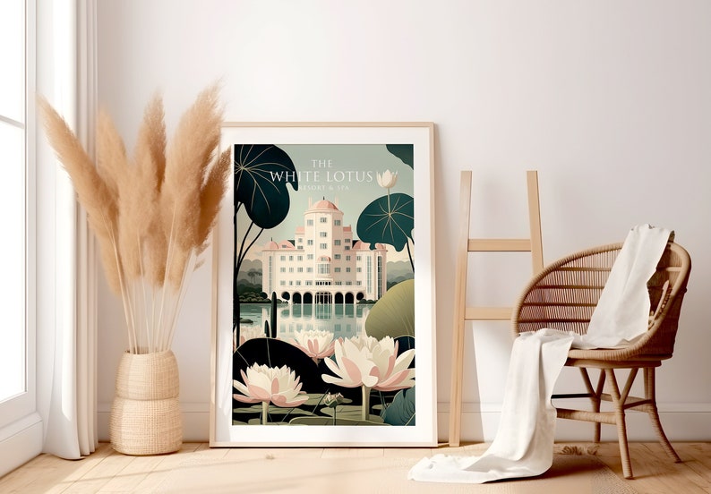 The White Lotus Hotel PHYSICAL art print, physical poster, White Lotus Art, The White Lotus Art Print physical, White Lotus HBO series image 1