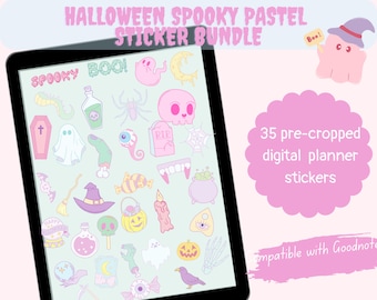 Pastel Halloween cliparts,Pastel Digital stickers,Halloween planner stickers,cute halloween goodnotes stickers,pastel iPad Planner stickers,