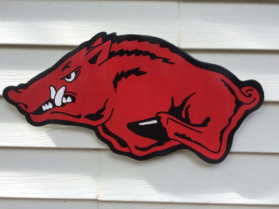 Arkansas Razorback Wooden Door Hanger Etsy