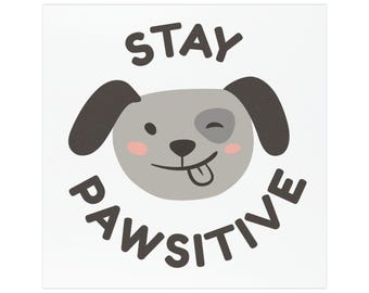 Bleib Pawsitive Hundegesicht-Automagnet | Süßer Winkener Welpe Sticker