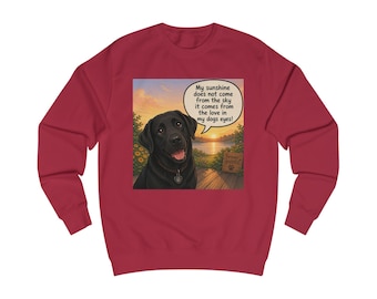 My Sunshine Comes From My Dog sweatshirt | Black Labrador dog sunset art