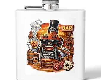 Whiskey Bottle Character Flask Stainless Steel Flask | 6oz