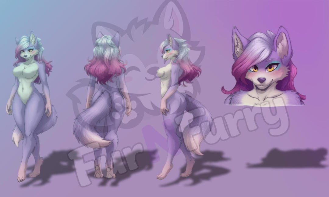 Custom Fursuit Reference Sheet Design | Fursona Character Concept ...