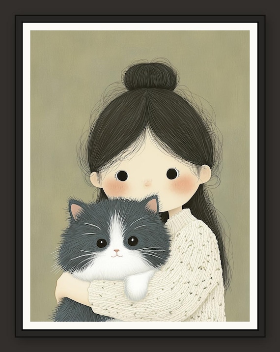Girl and Cat - The Hold (High-resolution | Digital Download)