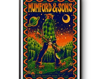 Mumford And Sons Bangor ME 16 de junio de 2026 Póster Anfiteatro Gira de conciertos Decoración