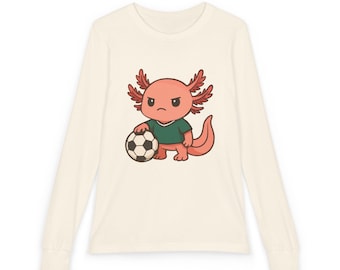 Camiseta de manga larga juvenil con estampado de ajolote / Camiseta de fútbol infantil