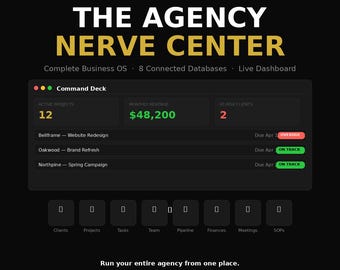 Notion Agency Template | Complete Business OS | Client Tracker, Project Manager, Finance Dashboard
