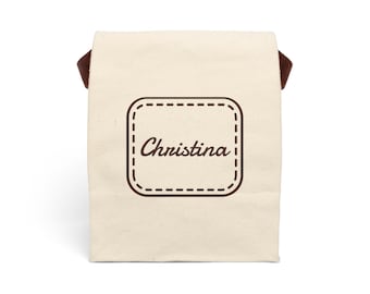 名入れ可能なコットン製ランチバッグ｜カスタムネームギフト、綿100％キャンバス