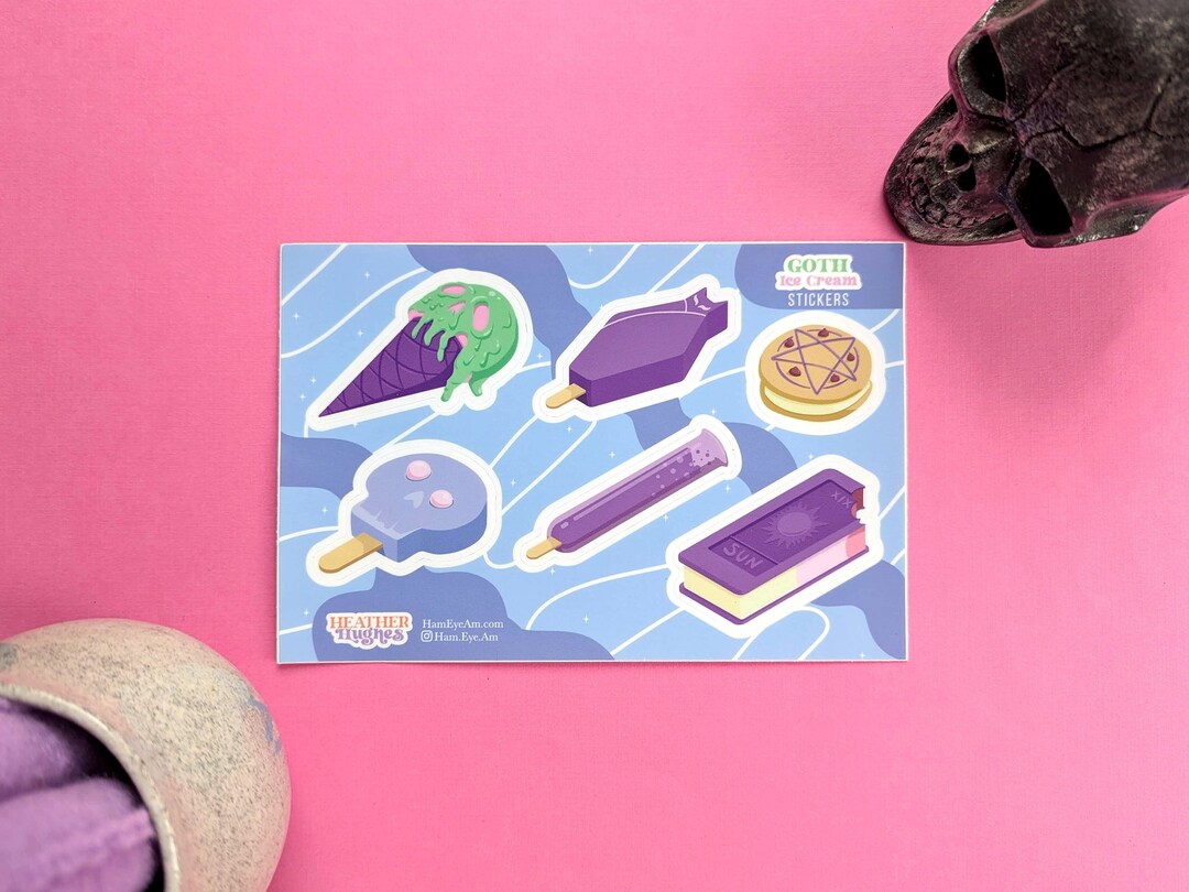 Pastel Goth Ice Cream Truck Vinyl Sticker Sheet 4x6 Sticker Etsy