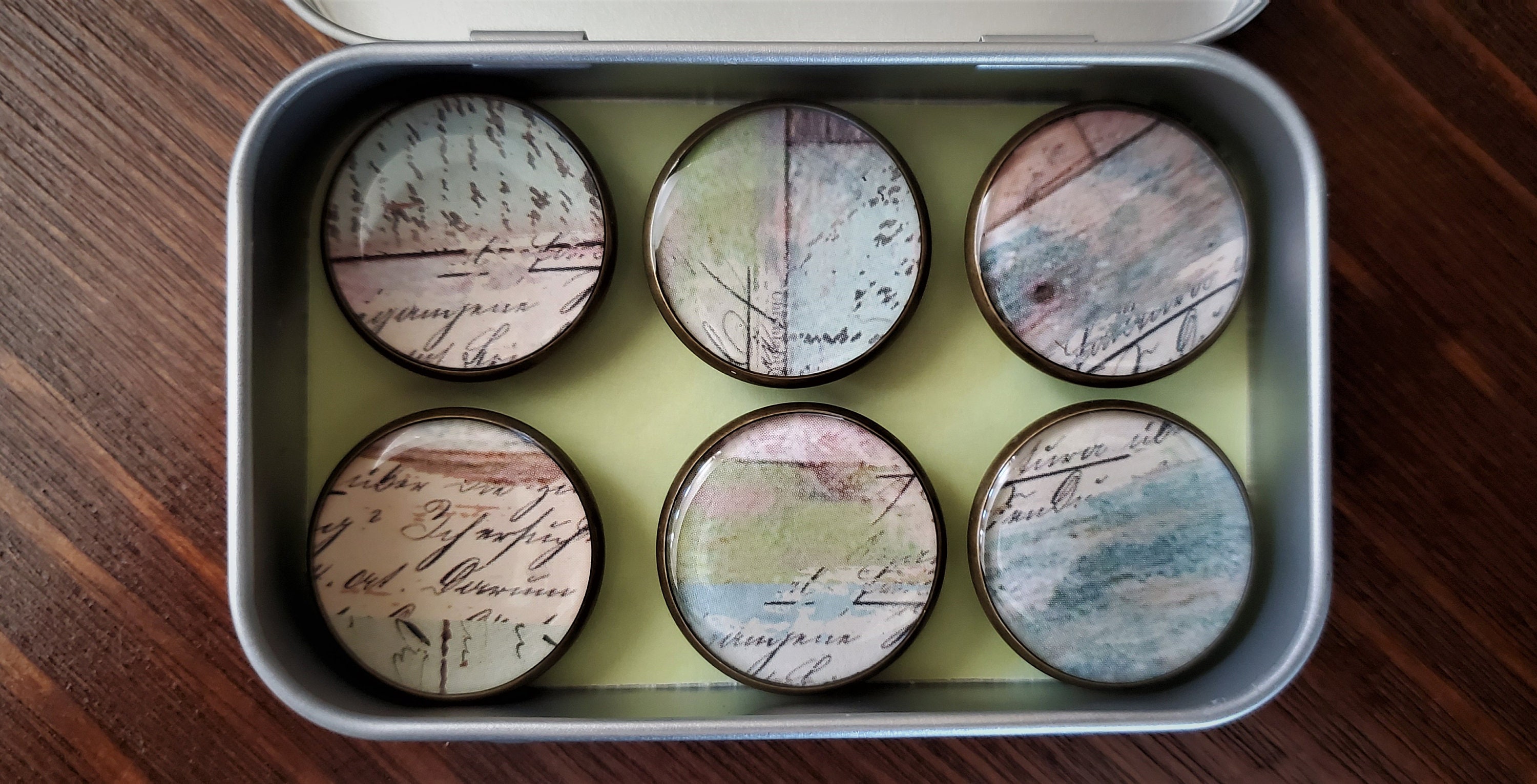 Decorative Set of Six Packaged in a Metal Tin Etsy