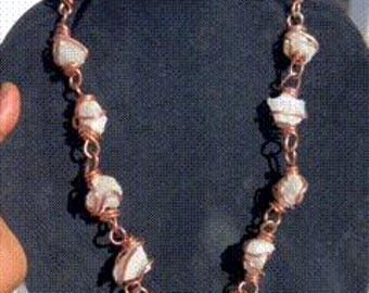 Cadena de ágata drusa de cobre