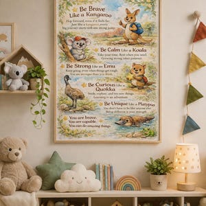 Children's Motivational Poster with Australian Animals