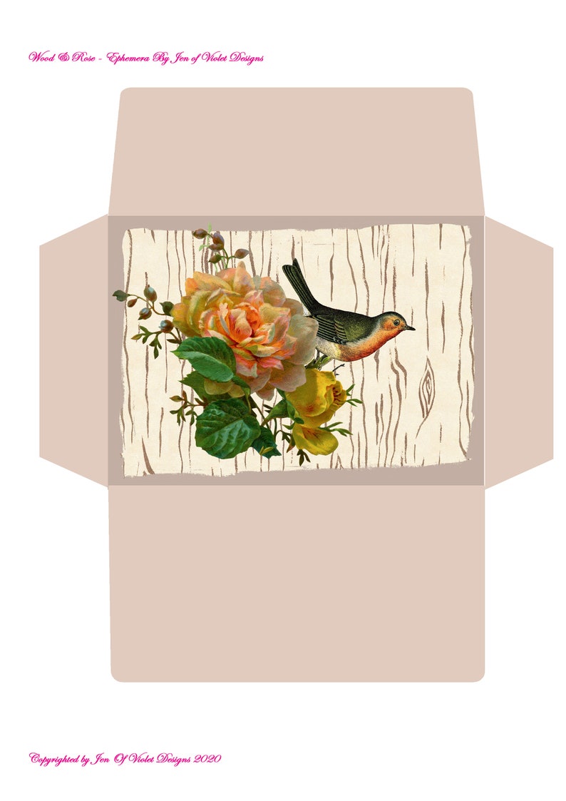 Download Digital Paper Wood and Roses Ephemera Fussy Cuts | Etsy