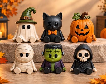 Halloween STL-Bundle (6 Dateien): Bewegliche Geister, Kürbisse und Fledermäuse – 3D-Druck-Spielzeug, gruselige Fidget-Spielzeuge zum Ausdrucken (STL-Download)