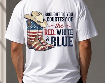 Cowboy rosso bianco blu PNG, offerto per gentile concessione di Red White and Blue Boot Hat Patriotic, download immediato, download digitale