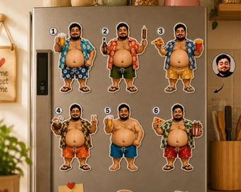 Father Figure Fridge Magnet – Funny Dad Bod Acrylic Magnet with Soft Squishy Belly, Magnetic Backed Gift for Dad & Kitchen Decor