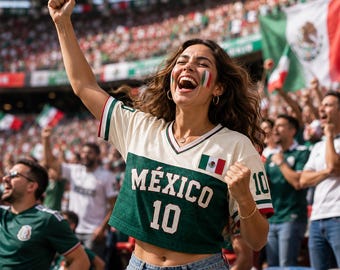 Personalized Mexico Soccer Crop Jersey, Custom Name Number Soccer Fan Shirt, Mexico Inspired Game Day Outfit, Stadium Game Day Top