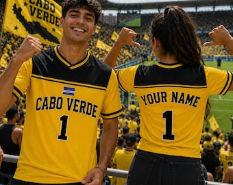 Cabo Verde Football Fan Jersey, Custom Name & Number Soccer Shirt, Goalkeeper Inspired Gift for Kids and Adults, Unisex Game Day Gift