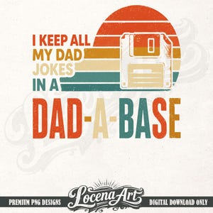 Dad Jokes-database, png, retro disketteshirt, tech Dad-cadeau (digitale download)