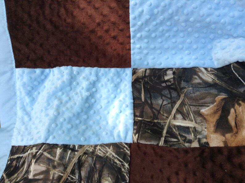 Blue Camo Blanket with Satin Border Etsy