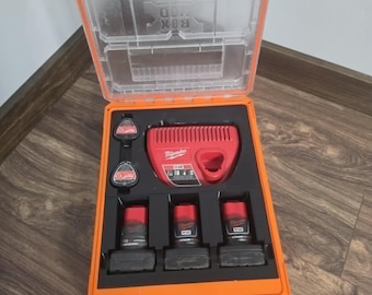 Custom Klein Modbox Insert for Milwaukee M12 Batteries and charger