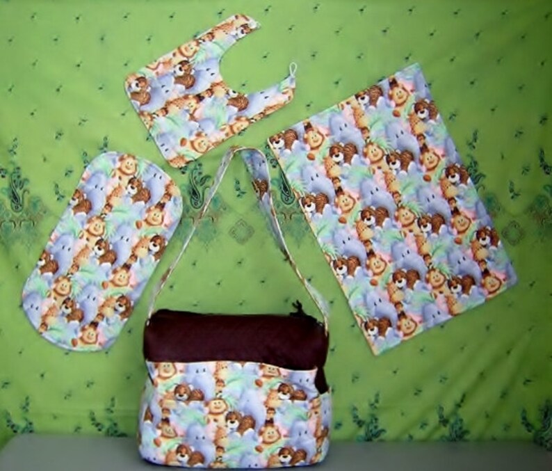 New Item Jungle Animal Babies Quilted Diaper Bag