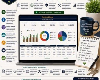Rental Property Spreadsheet, Landlord Tracker, Property Management, Real Estate Investor, Schedule E, Small Business, Google Sheets Excel