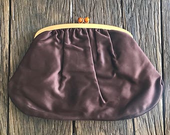 Purple And Gold Purse - Vintage 1960's Purse - Bobbie Jerome Purple Clutch Bag - Small Purse - Purple And Gold Clutch - Retro Purse