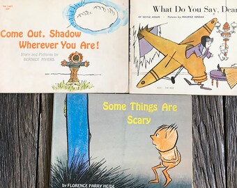 Vintage Lot Of Children's Books - Lot Of 3 Scholastic Book Services - Some Things Are Scary Book - Retro Paperback Kid's Books