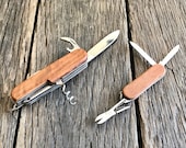 2 Wood Handle Pocket Knives - Multitool Pocket Knives