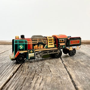 Vintage Tin Litho Locomotive - Japanese Friction Tin Litho Toy Train - Working D62013