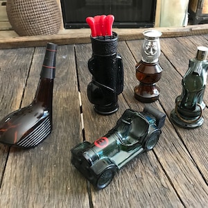 Vintage Avon Bottles - Lot Of 5 Vintage Avon Glass Bottles - Vintage Avon Golf Bottles - Avon Chess Piece Bottle - Avon Car Bottle