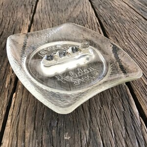Mid Century Clear Glass Ashtray - Holiday Inn Ashtray - Clear Glass Ashtray From Holiday Inn Hotel - Vintage Hotel Ashtray
