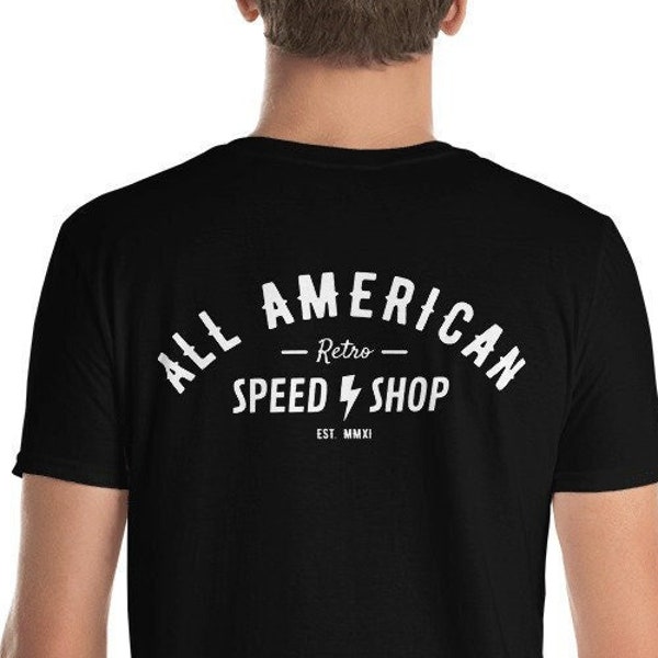 All American Speed Shop T-Shirt - Retro Hot Rod Shop Shirt
