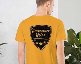 Koszulka z krótkim rękawem All American Retro - Unisex z logo tarczy z przodu i z tyłu
