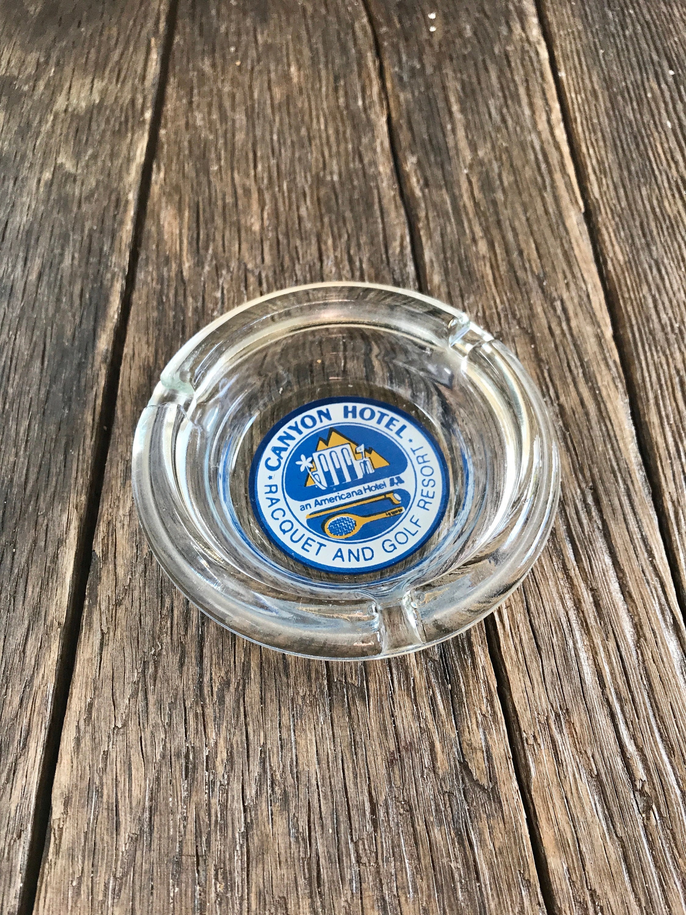 Vintage Hotel Ashtray Canyon Hotel Clear Glass Ashtray Etsy
