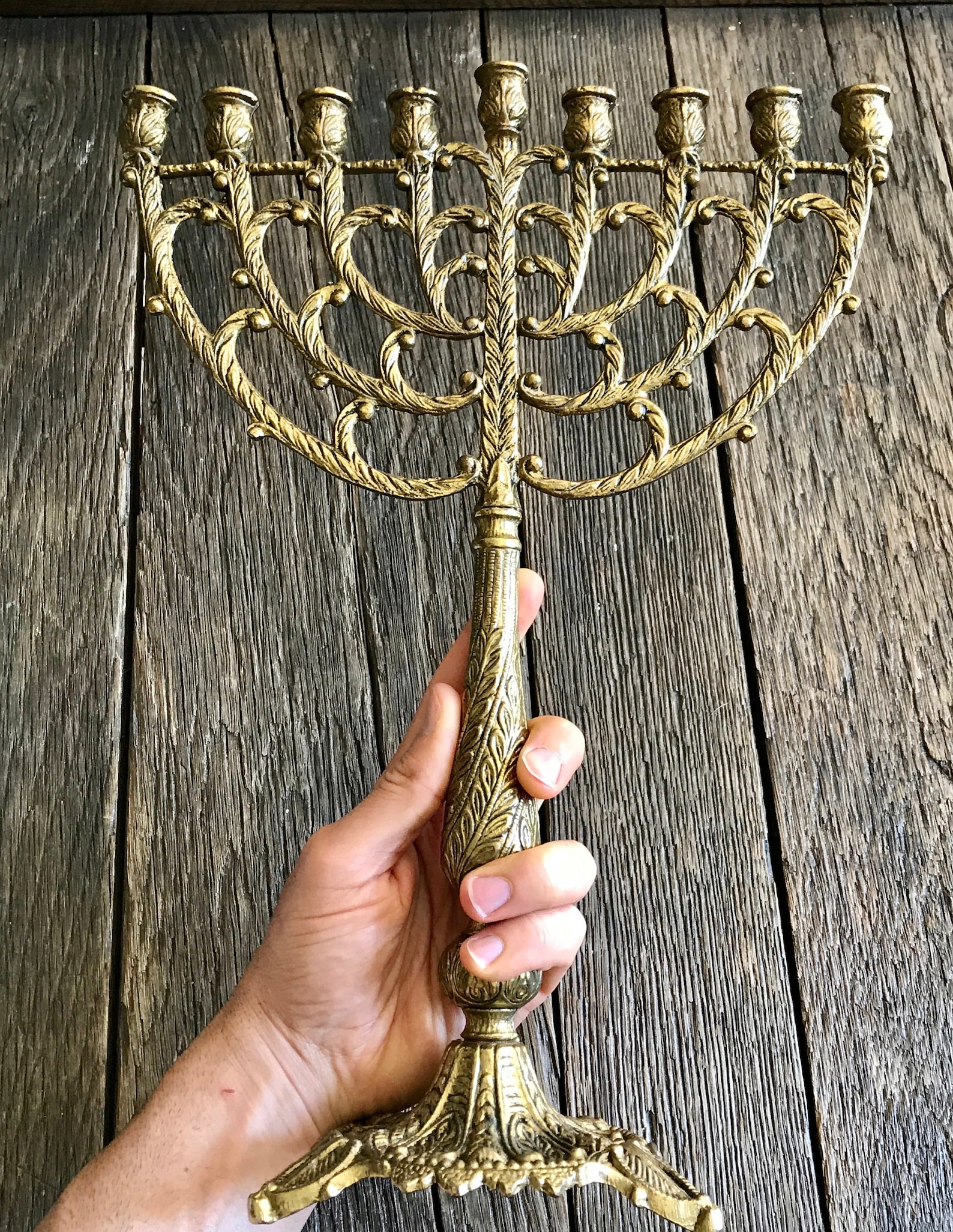 Large Brass Menorah Made By Tamar In Israel 15 Menorah Etsy