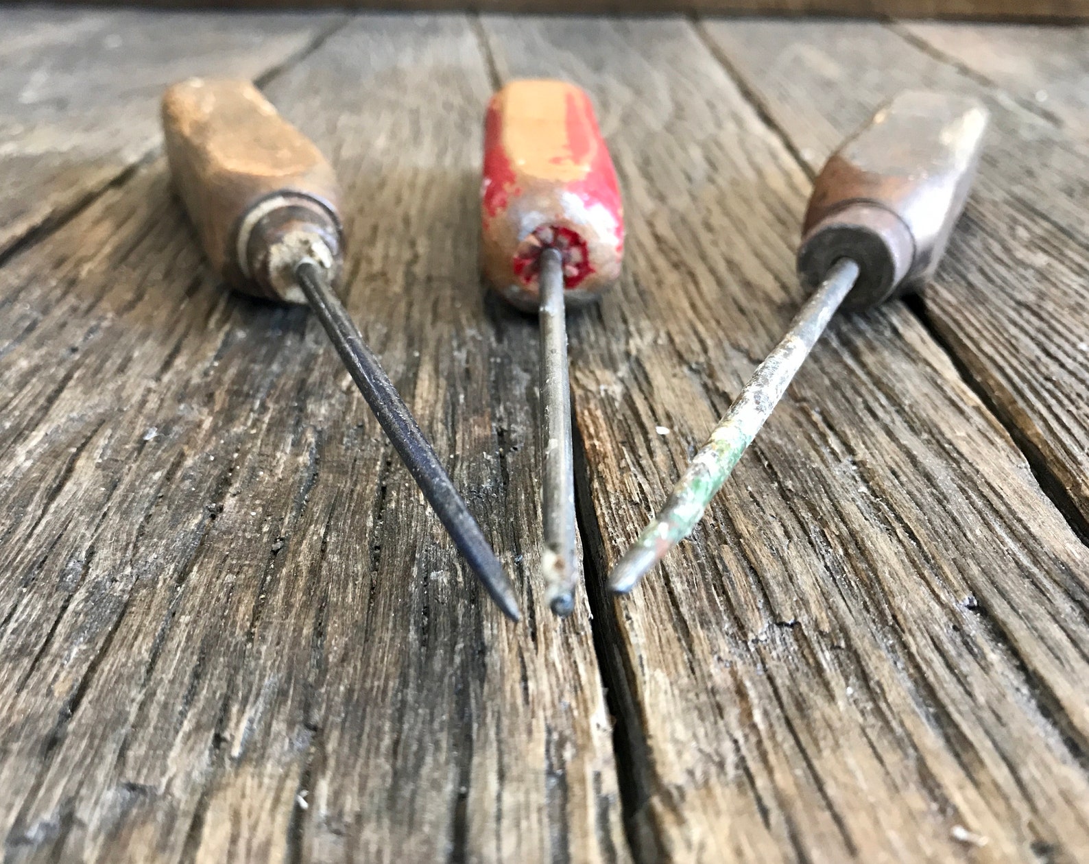 3 Vintage Icepicks Wood Handle Ice Picks Antique Ice Picks Etsy